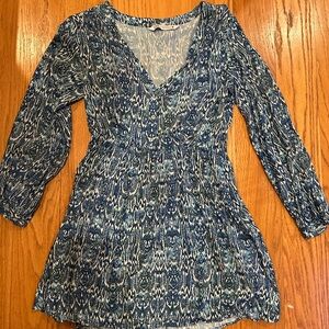Blue Patterned Women's Top